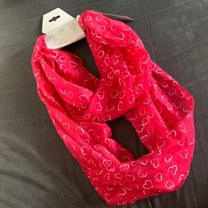 NWT Vibrant Pink Heart Infinity Scarf